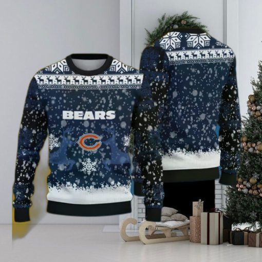 NFL Chicago Bears Poinsettia Ugly Xmas Sweater For Men Women