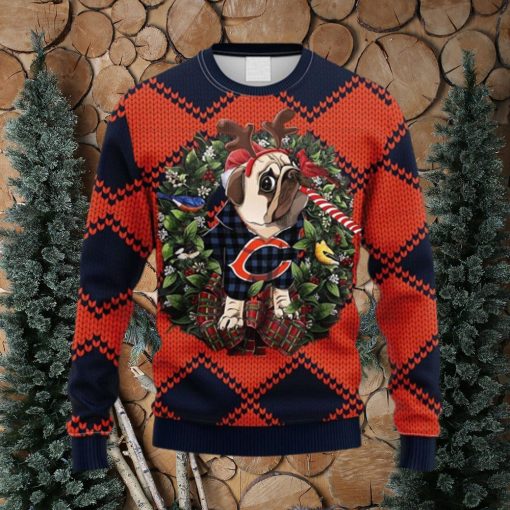 NFL Chicago Bears Pub Dog Christmas Ugly 3D Sweater For Men And Women Gift Ugly Christmas