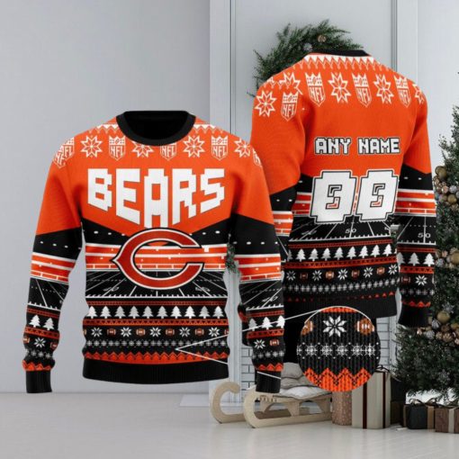 NFL Chicago Bears Rugby Stadium Ugly Christmas Custom Number And Name