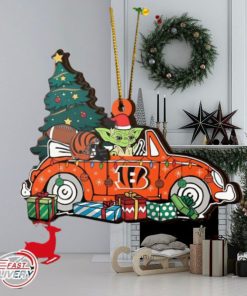 NFL Cincinnati Bengals And Baby Yoda Christmas Ornament 2023 Christmas Tree Decorations