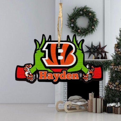 NFL Cincinnati Bengals Grinch Christmas Ornament Personalized Your Name 2023 Christmas Tree Decorations