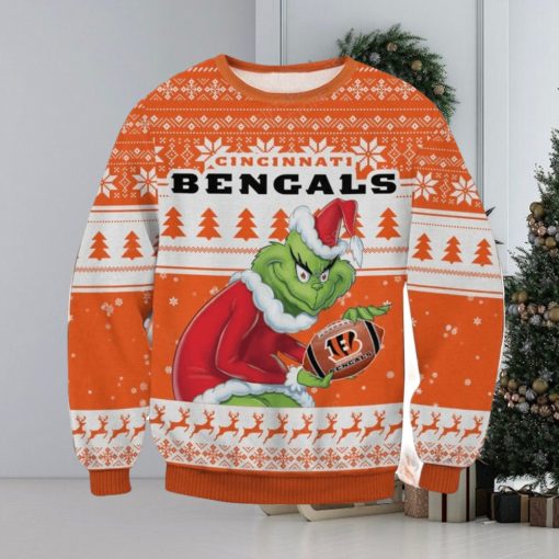 NFL Cincinnati Bengals Grinch Ugly Christmas Sweater Trending Sweater For 2023 Christmas Holidays