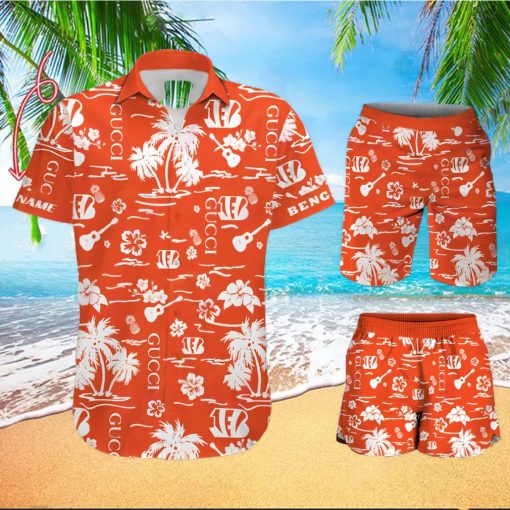 NFL Cincinnati Bengals Gucci Logo Pattern Hawaiian Shirt & Shorts