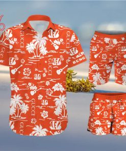 NFL Cincinnati Bengals Gucci Logo Pattern Hawaiian Shirt & Shorts