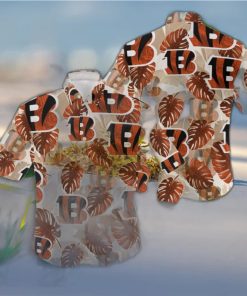 NFL Cincinnati Bengals Logo Leaf 3D Hawaiian Shirt For Fans Gift Summer