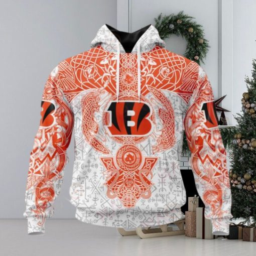 NFL Cincinnati Bengals Norse Viking Symbols 3D Hoodie