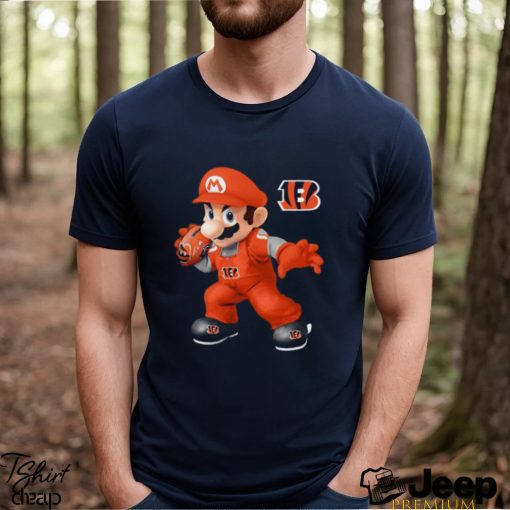 NFL Cincinnati Bengals T Shirt Print Mario Nfl Tshirt Mario For Fans