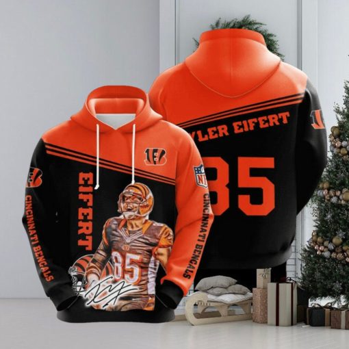 NFL Cincinnati Bengals Tyler Eifert Orange Black Pullover Hoodie