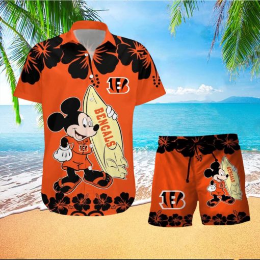 NFL Cincinnati Bengals V2 Tropical Combo Hawaiian And Short