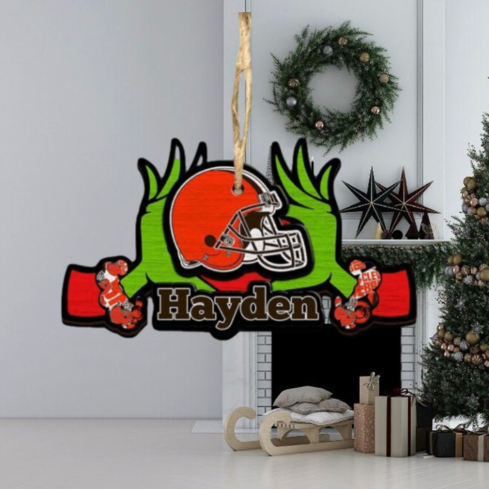 NFL Cleveland Browns Grinch Christmas Ornament Personalized Your Name 2023 Christmas Tree Decorations