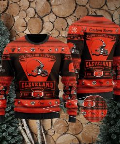 NFL Cleveland Browns Logo New Style Personalized Knitted 3D Sweater