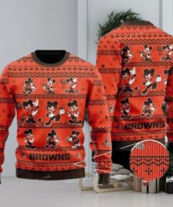 NFL Cleveland Browns Mickey Mouse Christmas Ugly Sweater