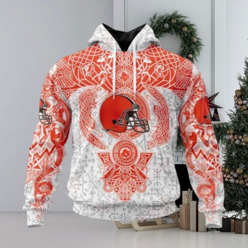 NFL Cleveland Browns Norse Viking Symbols 3D Hoodie