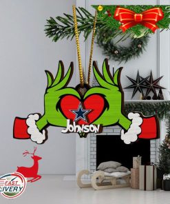 NFL Dallas Cowboys And Grinch Xmas Ornament Custom Your Name 2023 Christmas Tree Decorations