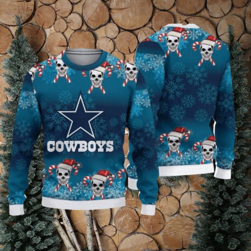 NFL Dallas Cowboys Christmas Skull Sport Christmas Ugly Sweater 3D