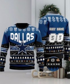 NFL Dallas Cowboys Custom Name And Number Christmas Gift For Fans Ugly Christmas Sweater