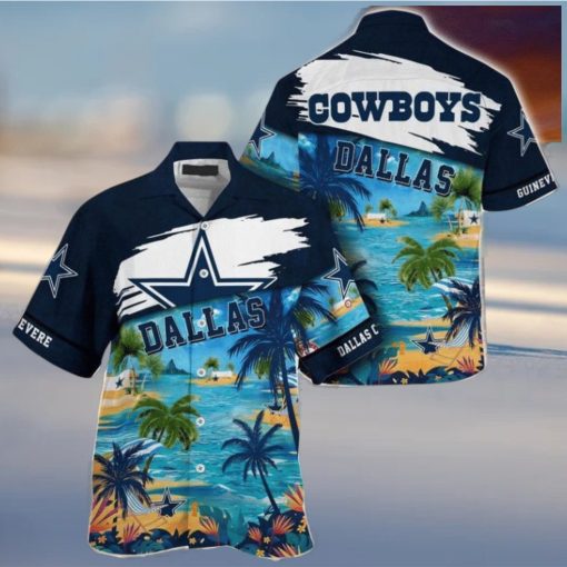 NFL Dallas Cowboys Custom Name Coconut Beach Hawaiian Shirt