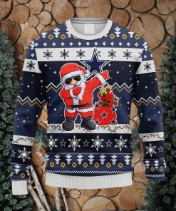 NFL Dallas Cowboys Dabbing Santa Claus Christmas Ugly 3D Sweater For Men And Women Gift Ugly Christmas