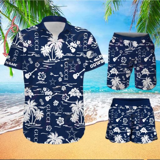 NFL Dallas Cowboys Gucci Logo Pattern Hawaiian Shirt & Shorts