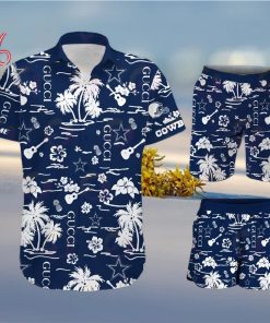 NFL Dallas Cowboys Gucci Logo Pattern Hawaiian Shirt & Shorts