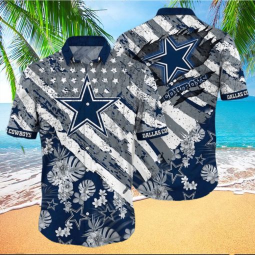 NFL Dallas Cowboys Hawaiian Shirt American Flag Football Gift