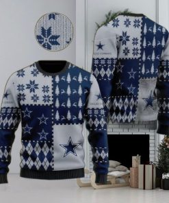 NFL Dallas Cowboys Snow Flower Tree Ugly Xmas Sweater