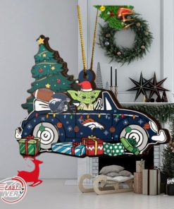 NFL Denver Broncos And Baby Yoda Christmas Ornament 2023 Christmas Tree Decorations