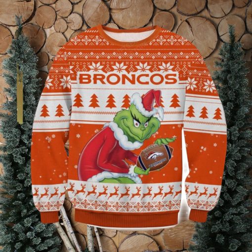 NFL Denver Broncos Grinch AOP Ugly Christmas Sweater Christmas Gift For Men And Women