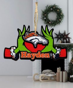 NFL Denver Broncos Grinch Christmas Ornament Personalized Your Name 2023 Christmas Tree Decorations