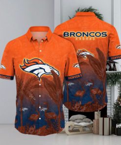 NFL Denver Broncos Hawaii Shirt Flamingo And Flower Funny Aloha Shirt