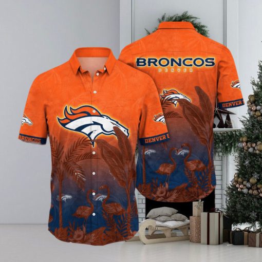 NFL Denver Broncos Hawaii Shirt Flamingo And Flower Funny Aloha Shirt
