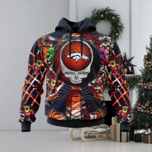 NFL Denver Broncos Mix Grateful Dead, Personalized Name & Number Specialized Concepts Kits 3D Hoodie