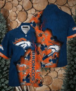 NFL Denver Broncos Navy Blue Orange Hawaiian Shirt