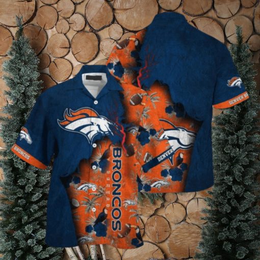 NFL Denver Broncos Navy Blue Orange Hawaiian Shirt