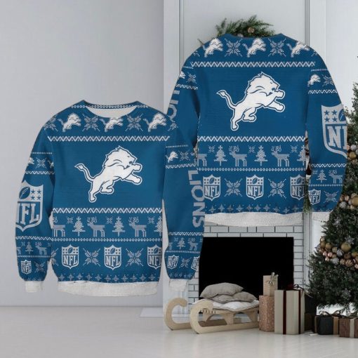 NFL Detroit Lions Christmas AOP Festivity Ugly Sweater