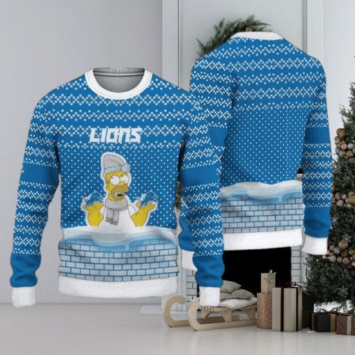 NFL Detroit Lions Christmas AOP Warm Ugly Sweater