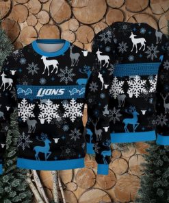 NFL Detroit Lions Christmas Pattern V2 Sport Christmas Ugly Sweater 3D