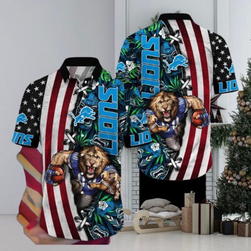 NFL Detroit Lions Hawaii Shirt Mascot Aloha Summer Shirt