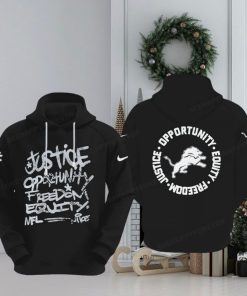 NFL Detroit Lions Justice Opportunity Equity Freedom Hoodie