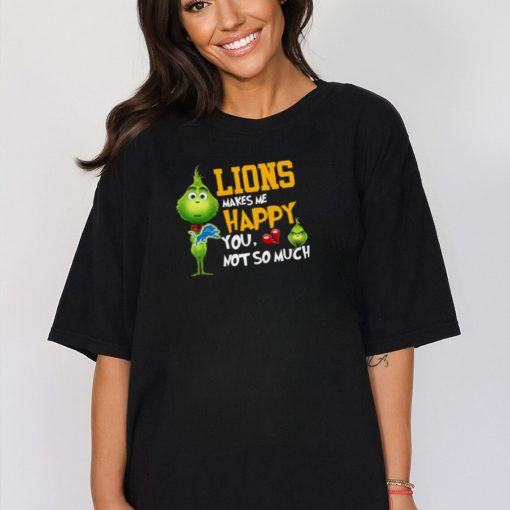 NFL Detroit Lions Makes Me Happy You Not So Much Grinch Football Sports Youth T Shirt