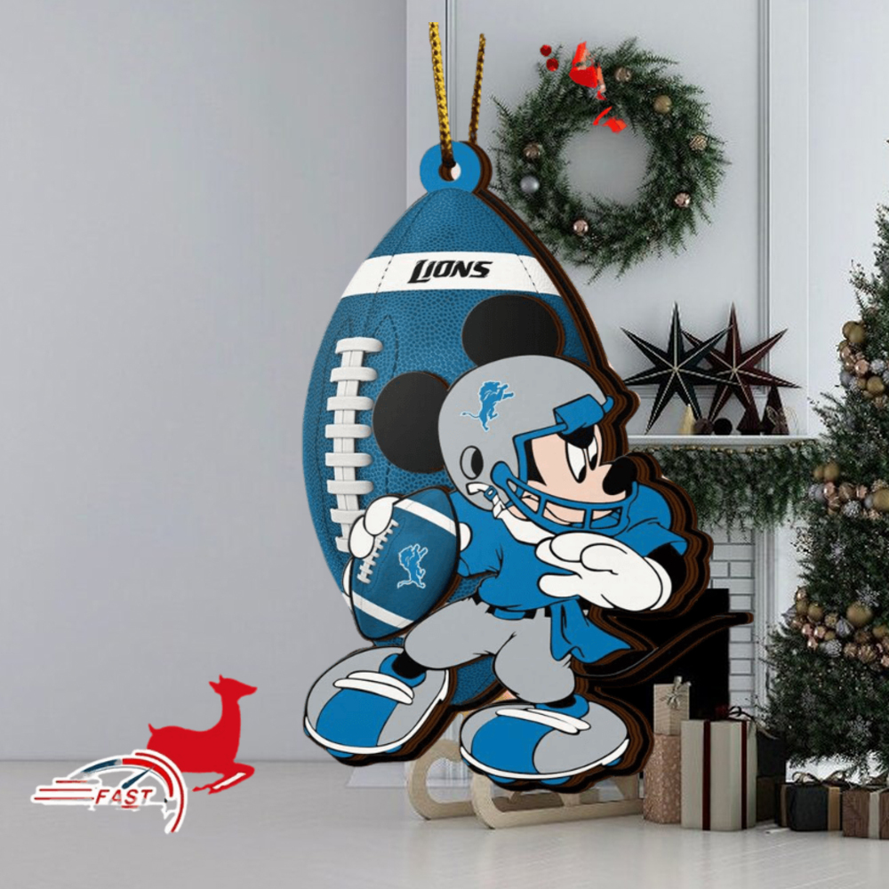 NFL Detroit Lions Mickey Mouse Christmas Ornament 2023 Christmas Tree Decorations