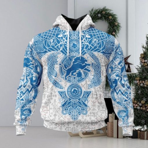 NFL Detroit Lions Norse Viking Symbols 3D Hoodie