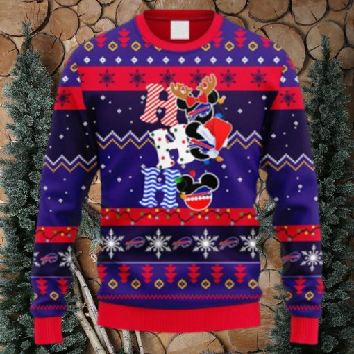 NFL Fans Buffalo Bills HoHoHo Mickey Christmas Ugly Sweater For Men Women