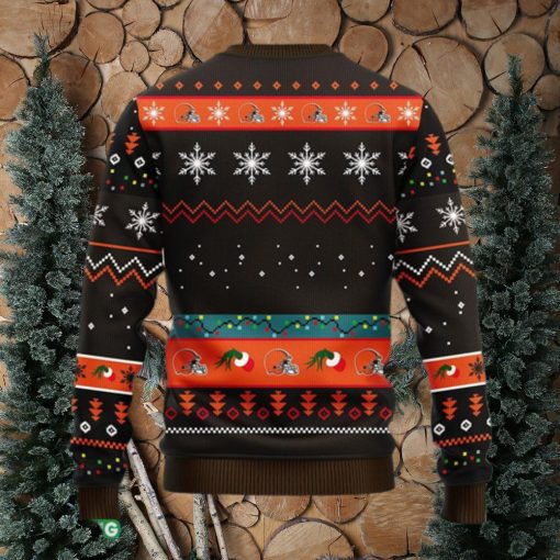 NFL Fans Cleveland Browns 12 Grinch Xmas Day Christmas Ugly Sweater For Men Women