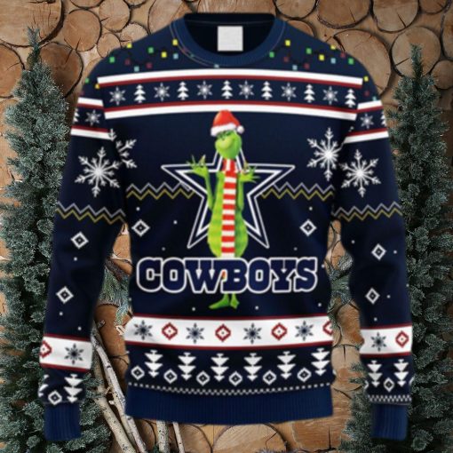 NFL Fans Dallas Cowboys Funny Grinch Christmas Ugly Sweater For Men Women