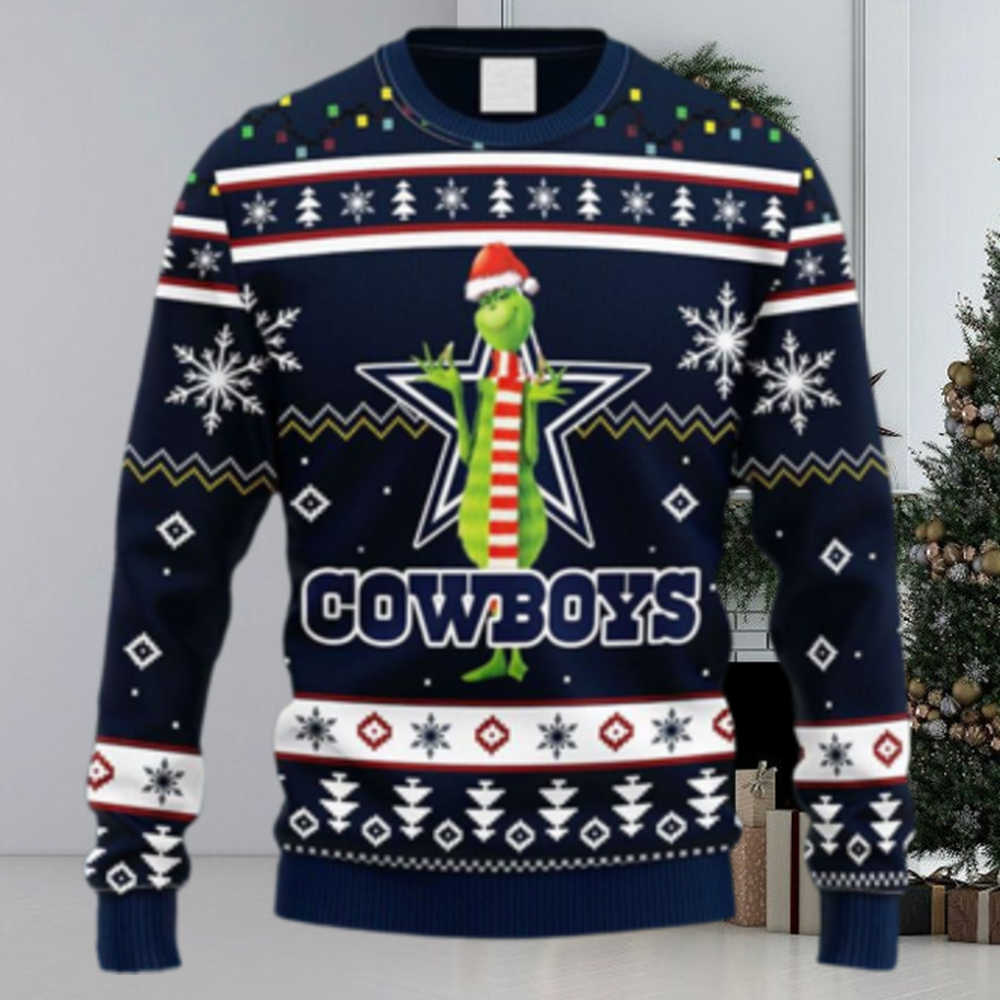 Dallas Cowboys NFL Grinch Christmas Tree 3D Hoodie Pullover Prints
