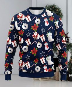 NFL Fans Dallas Cowboys Santa Claus Snowman Christmas Ugly Sweater For Men Women