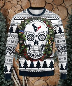 NFL Fans Houston Texans Skull Flower Ugly Christmas Ugly Sweater For Men Women