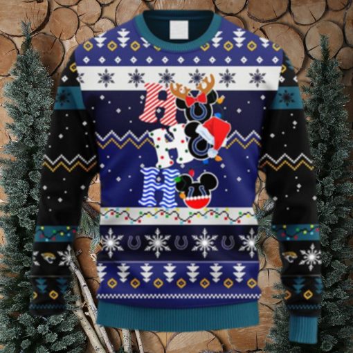 NFL Fans Jacksonville Jaguars HoHoHo Mickey Christmas Ugly Sweater For Men Women