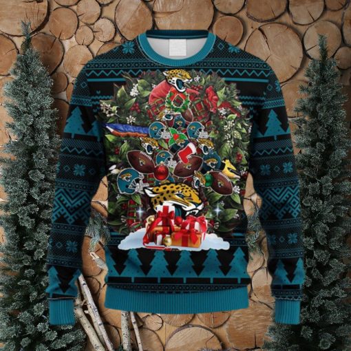 NFL Fans Jacksonville Jaguars Tree Ugly Christmas Fleece Sweater For Men Women